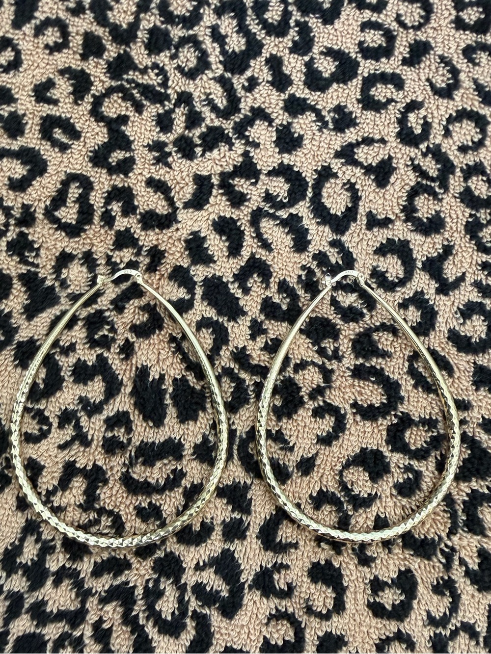 Elegant Gold-Tone Textured “Boy Tears” Hoop Earrings - Women Jewelry Large